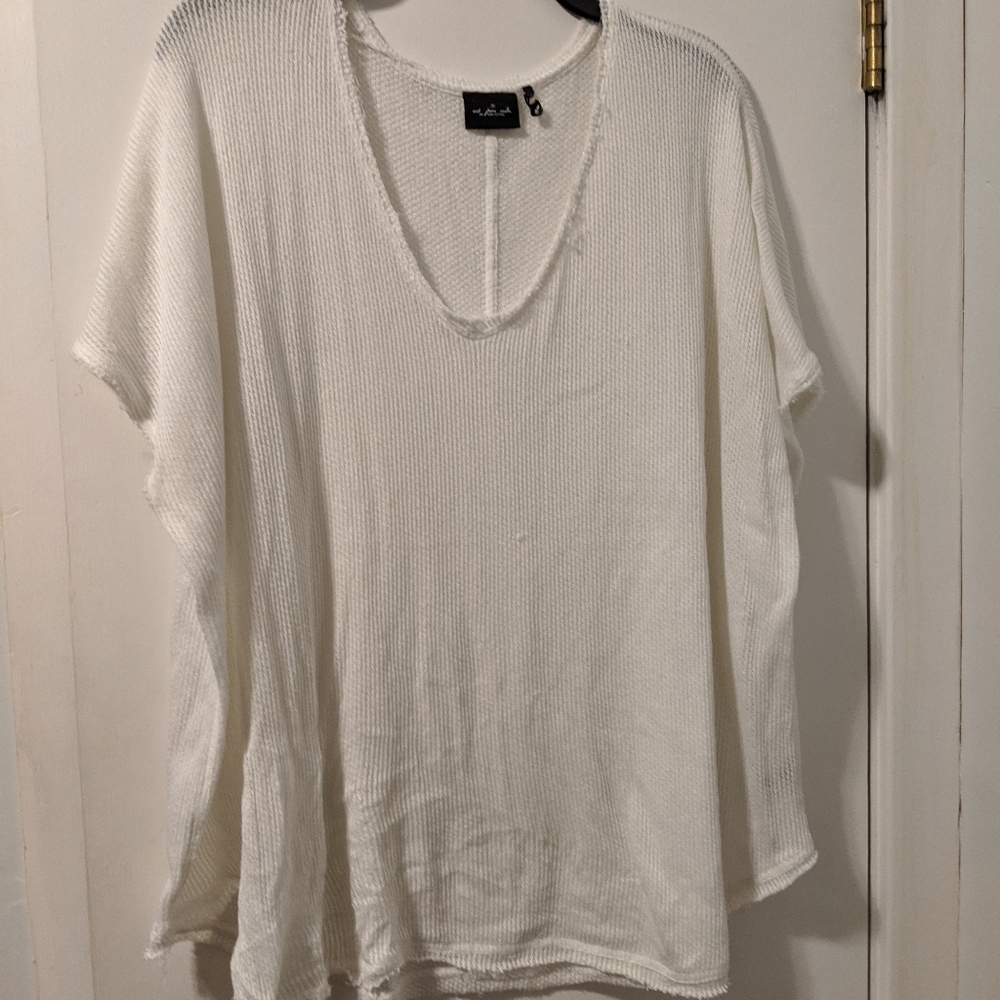 Out from under white slouchy t shirt